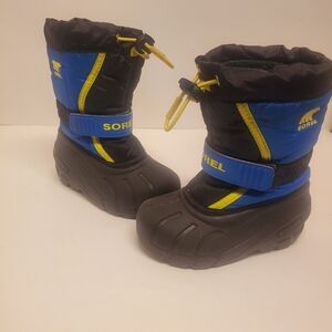Sorel Flurry Insulated Black and Blue Snow Boots